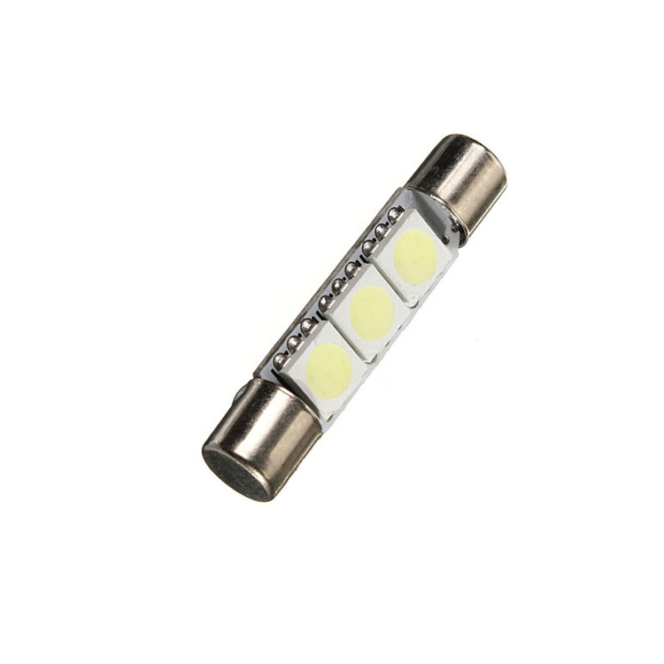 B6 T6 28mm 31mm 12V 5050 3 SMD LED Car Sun Visor Vanity Mirror Light Bulbs Fuse Style Auto Festoon Lamp