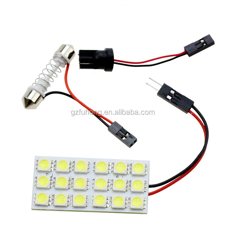 Led roof lamp 5050 18SMD adaptorT10 Festoon panel reading lights car dome light