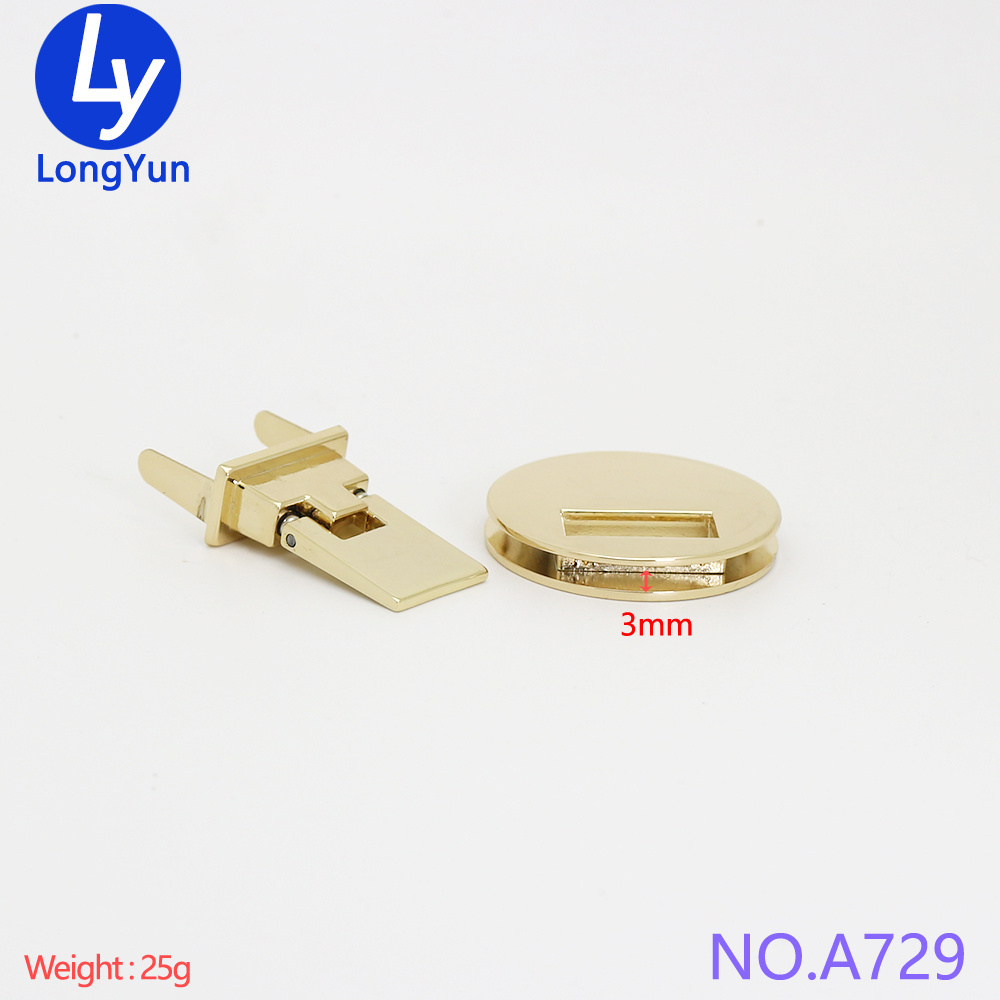 high end quality handbag making decorative  gold leather bag lock hardware