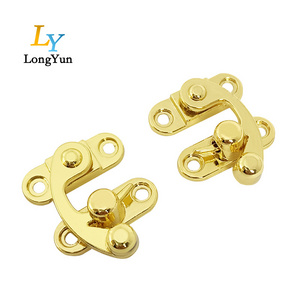 Best Selling Hollow Swing Oxhorn Wooden Box Hasp Lock Catch Latches Gold Zinc Alloy Swing Jewelry Box Hasp Lock