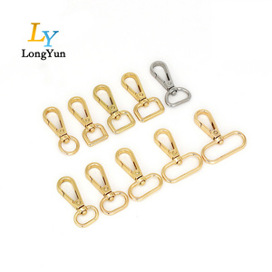 Snap hook catalog guangzhou factory High quality charming bag accessories handbag hardware metal swivel spring snap hook