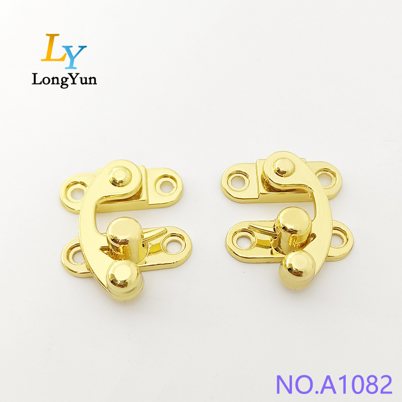 Best Selling Hollow Swing Oxhorn Wooden Box Hasp Lock Catch Latches Gold Zinc Alloy Swing Jewelry Box Hasp Lock