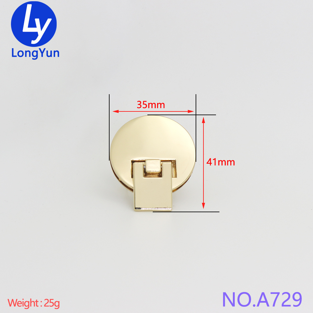 high end quality handbag making decorative  gold leather bag lock hardware