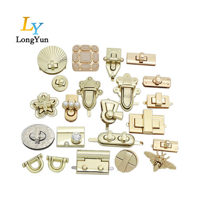 Free Design handbag metal Lock Bag Hardware Accessories Custom Metal bag lock handbags hardware metal turn lock