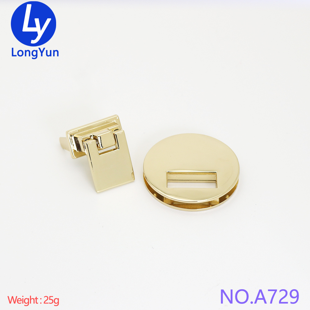 high end quality handbag making decorative  gold leather bag lock hardware