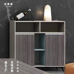 Office Furniture High Quality Home Filling Slidng Door Cabinet Wooden Low height Storage MFC Credenza With Drawers