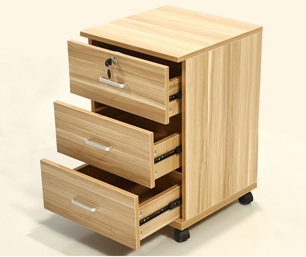 Office workstation equipment under desk 3-drawer vertical mobile file cabinet