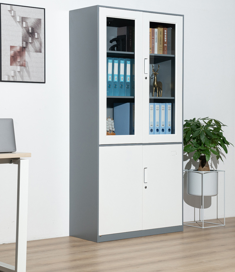 Double door modern design cheap office storage steel/metal cupboard/staff file cabinet