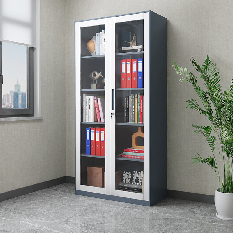 Double door modern design cheap office storage steel/metal cupboard/staff file cabinet