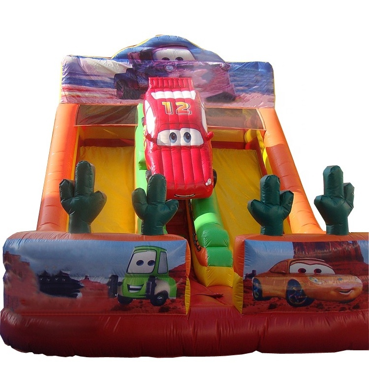 Outdoor Customized Cars Inflatable Games Double Lane Inflatable Slide for Party Air Blower 8*6*6m or Customized Size 1 Piece