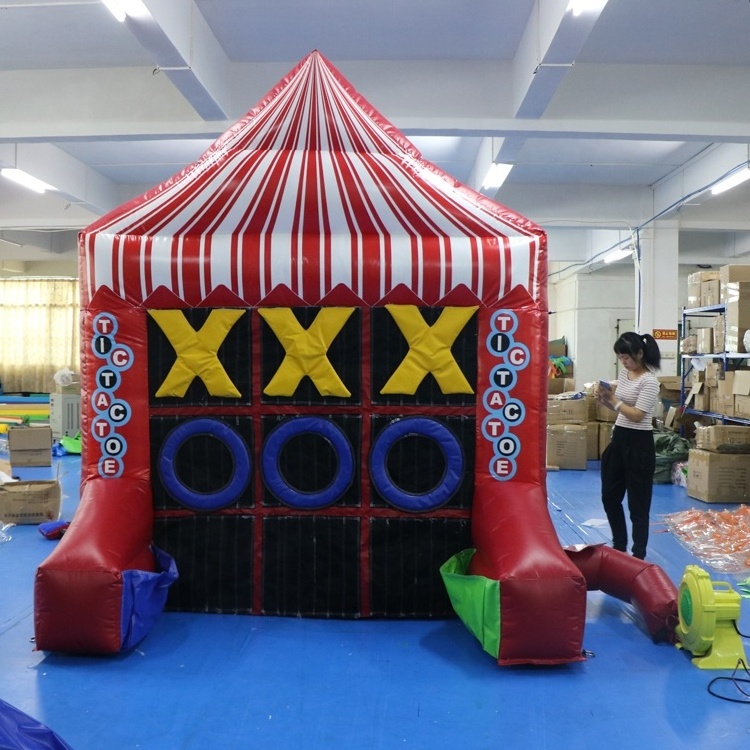 Double side 2.4 x 2 x 3m inflatable 4 spot game and tic tac toe for kids and adults inflatable games carnival party interactive