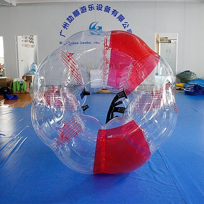 High quality 1.2m diameter 2 panels color 0.7mm TPU knocker ball inflatable bubble ball soccer body bubble ball suit for sale