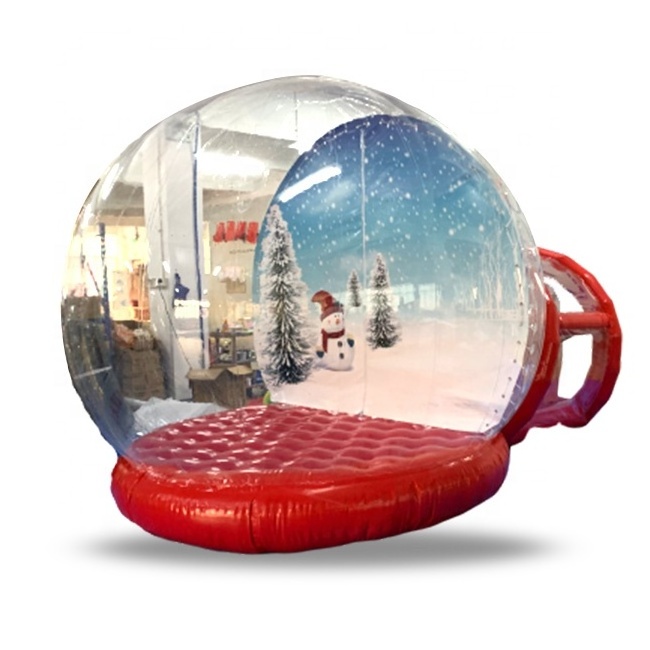 3md Red Giant Entrance Tunnel Dome Bubble Hotel Room Inflatable Clear Bubble Tent Snow Globe