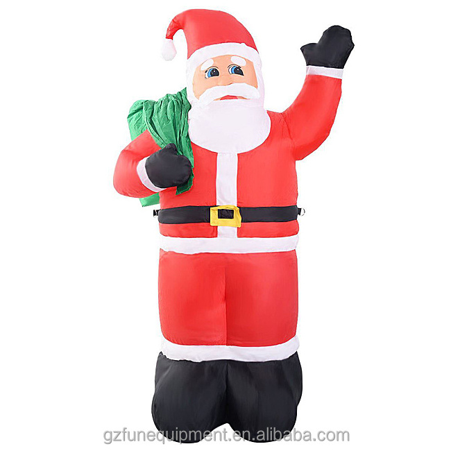 Funny inflatable santa claus for outdoor lighted christmas of factory sale directly