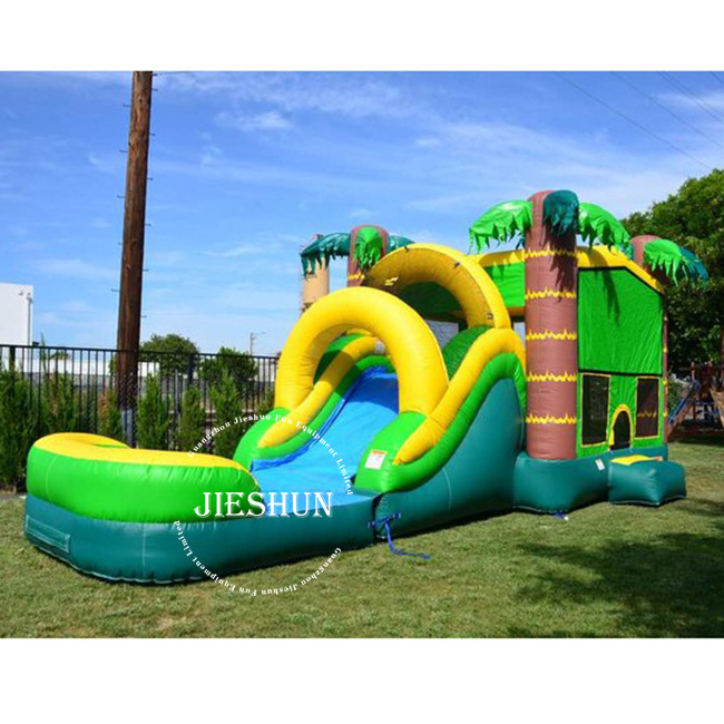 Commercial adults 23ft x 13ft Tropical Combo Palm tree inflatable castle inflatable jumpers with water pool