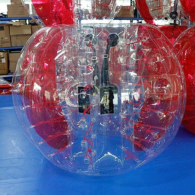 High quality 1.2m diameter 2 panels color 0.7mm TPU knocker ball inflatable bubble ball soccer body bubble ball suit for sale