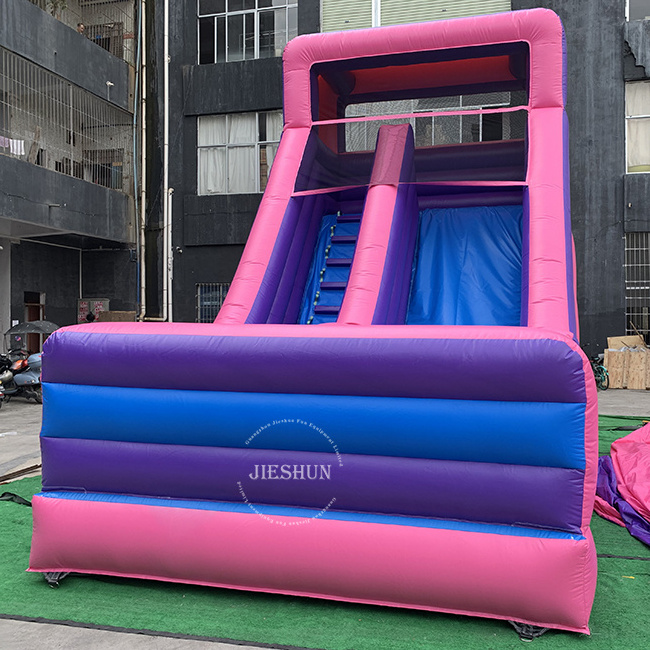 High quality indoor PVC pink purple inflatable dry slide cheap Tobogan inflable for kids