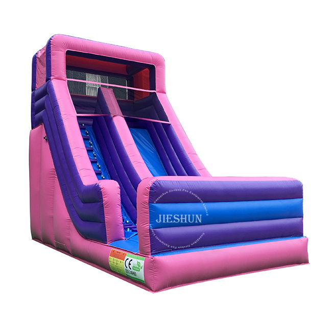 High quality indoor PVC pink purple inflatable dry slide cheap Tobogan inflable for kids