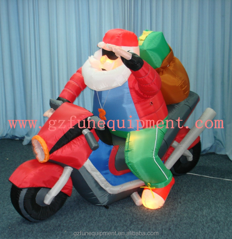 Funny inflatable santa claus for outdoor lighted christmas of factory sale directly