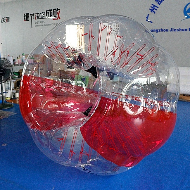 High quality 1.2m diameter 2 panels color 0.7mm TPU knocker ball inflatable bubble ball soccer body bubble ball suit for sale