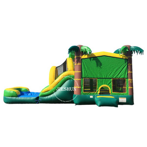 Commercial adults 23ft x 13ft Tropical Combo Palm tree inflatable castle inflatable jumpers with water pool