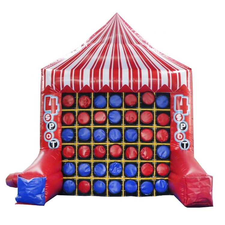 Double side 2.4 x 2 x 3m inflatable 4 spot game and tic tac toe for kids and adults inflatable games carnival party interactive