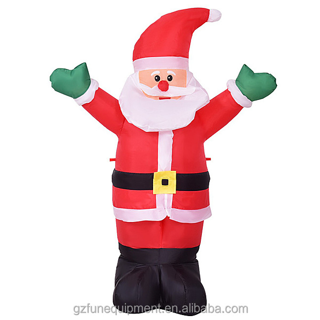 Funny inflatable santa claus for outdoor lighted christmas of factory sale directly