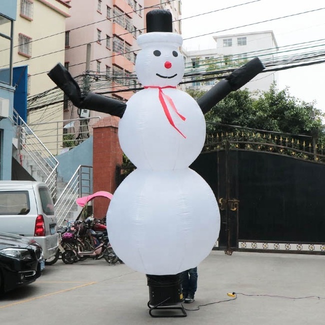 Factory customized Christmas snowman skydancer inflatable fly guys dancing air man for advertising