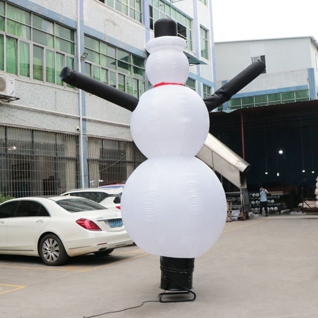 Factory customized Christmas snowman skydancer inflatable fly guys dancing air man for advertising