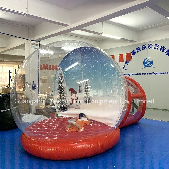 3md Red Giant Entrance Tunnel Dome Bubble Hotel Room Inflatable Clear Bubble Tent Snow Globe