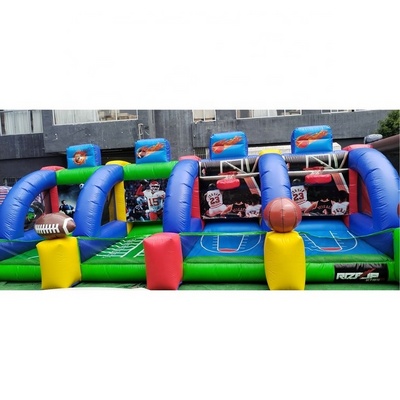 Commercial carnival inflatable basketball hoops inflatable connect four games inflatable basketball shooting game for sale