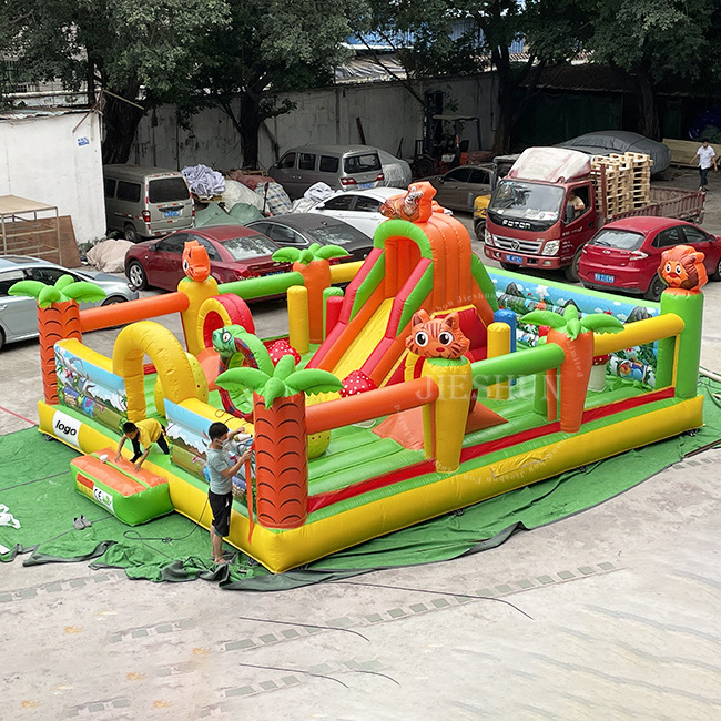 Giant kids commercial inflatable bouncer animal world inflatable jumping castle playground inflatable fun city for sale