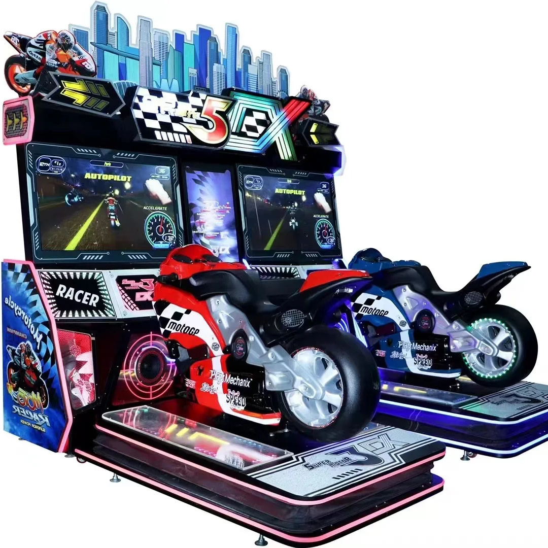 New FF Indoor Amusement 2 Player 5DX Simulator Motor Racing Game Machine Coin Operated Dynamic Arcade  Driving Game Machine