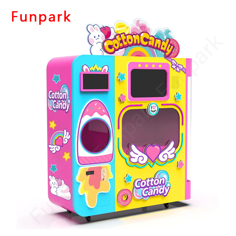 Professional Sweet Cotton Candy Sugar Robot Semi Automatic Machine Sugar Cotton Candy Commercial Dispenser Vending Machines