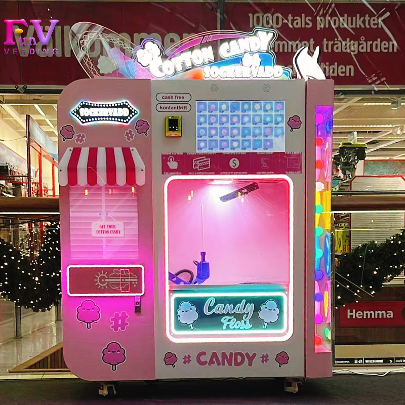 Professional Candy Floss Machine Manufacturer For Sale Party Commercial Fully Automatic Smart Cotton Candy Vending Machine