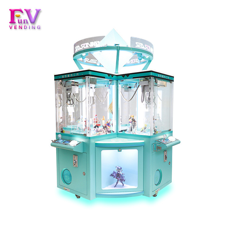 Games wholesa Skewb Diamond Claw Machine 4 Players coin amusement crane kits pick doll prize gift lovely crane for game center