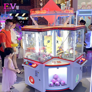 Games wholesa Skewb Diamond Claw Machine 4 Players coin amusement crane kits pick doll prize gift lovely crane for game center