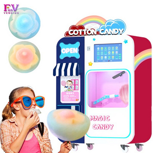 Outdoor commercial flower cotton candy food vending machine for USA