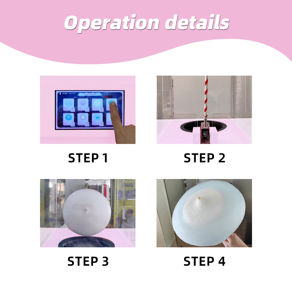 Small Industrial portable Robot cotton candy vending machine