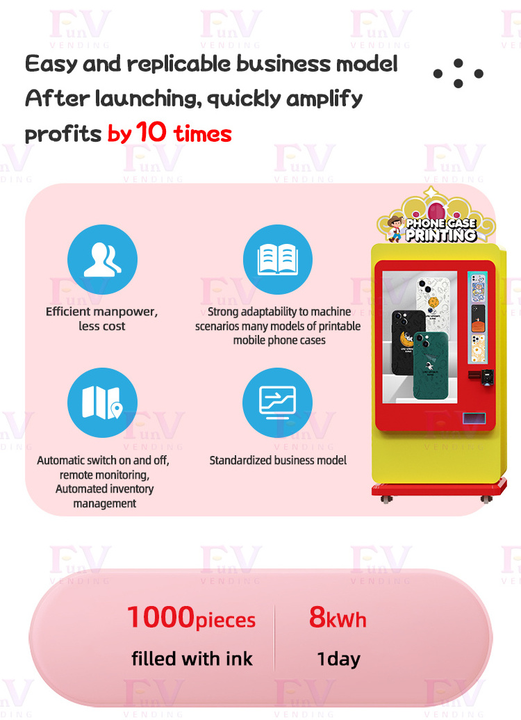 JoyPrinty phone case vending machine, automatic A3 uv printer phone case printing machine