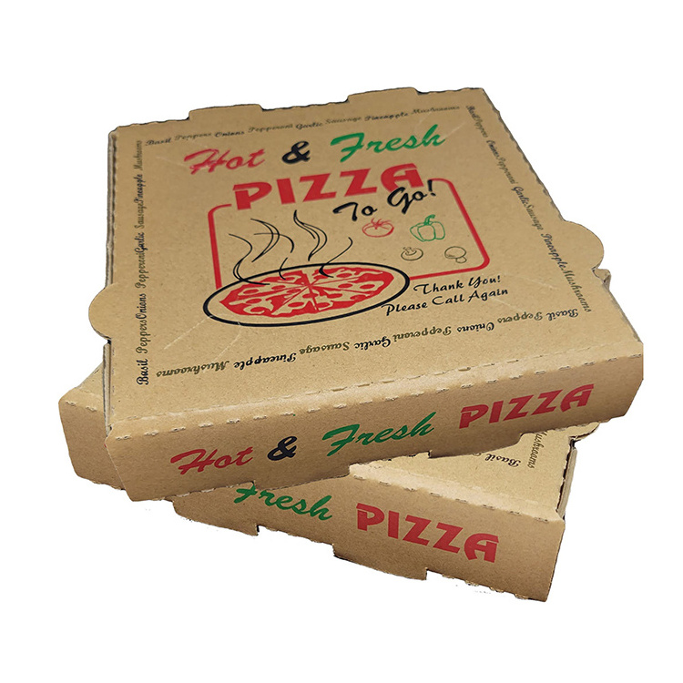 Custom Kraft Paper Food Boxes for Delivery Packaging Art Paper Triangle Custom Printed Pizza Box