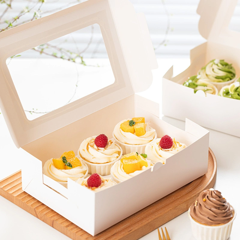 Macaron Cake Boxes with Window White Bakery Boxes Cajas Pasteles for Cake Pastries Chocolates Cookies Pie Birthday Party Wedding