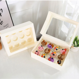 Macaron Cake Boxes with Window White Bakery Boxes Cajas Pasteles for Cake Pastries Chocolates Cookies Pie Birthday Party Wedding