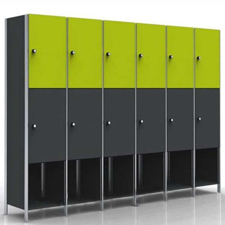 High Fashion Single Door Compartment Steel Locker 4 Tier Hanging Clothes Staff Storage HPL Locker Wardrobe