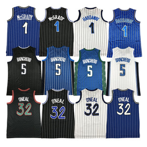 Wholesale Mesh Retro Nbaing Tracy McGrady Hardaway 1 Paolo Banchero 5 Shaquille O'Neal 32 Stripe Custom Men Basketball Jerseys