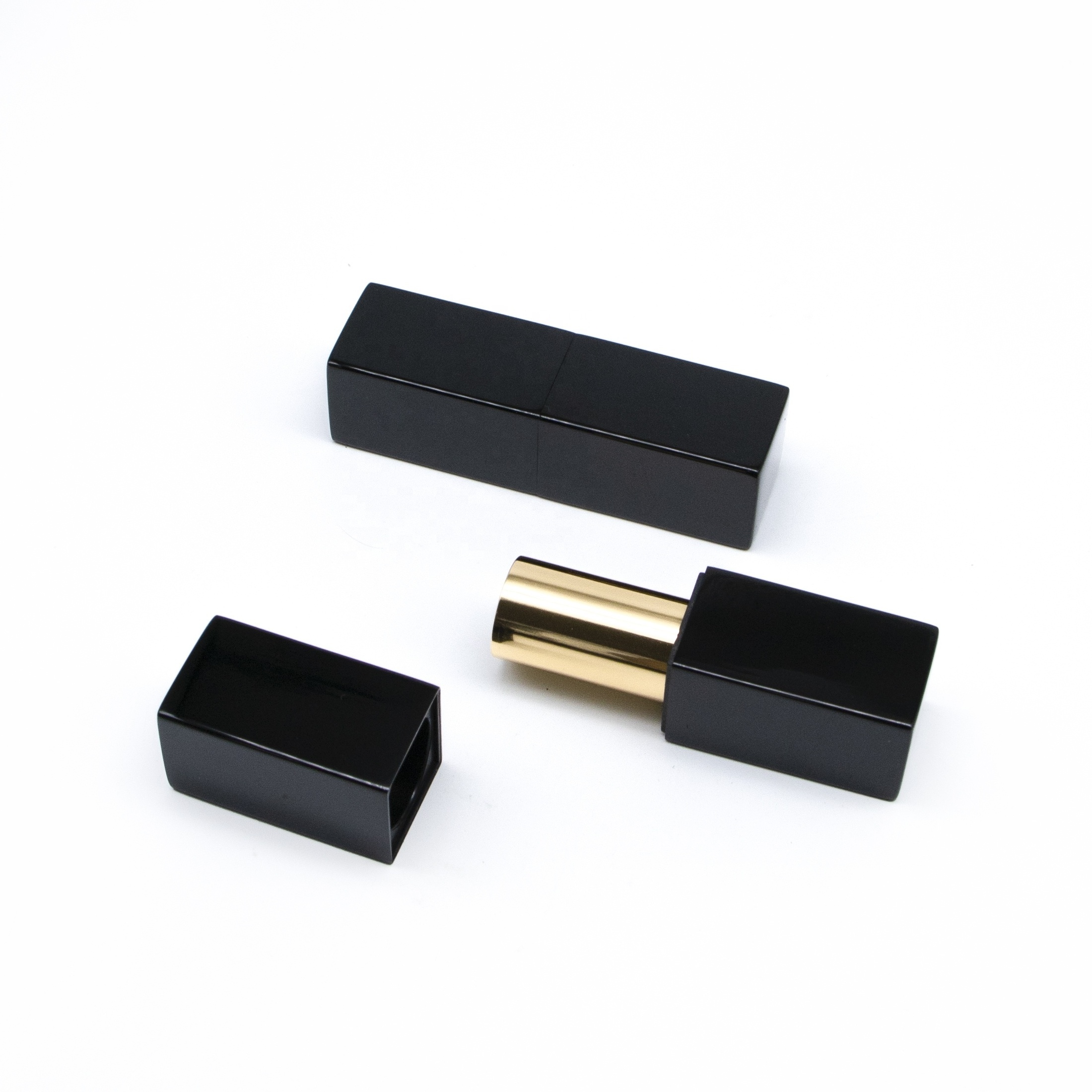 square aluminum lipstick empty case and tube plastic new lipstick tubes black lipstick container