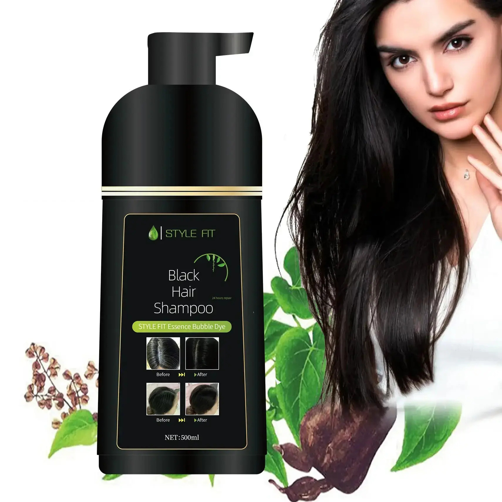 Hair Color Shampoo High Quality Home Use Fast Ammonia Free Black Hair Dye Shampoo