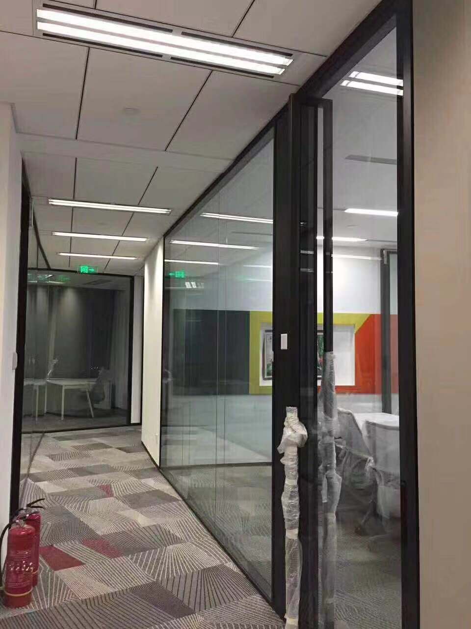 Office partition wall Double toughened glass partition meeting room high partition screen type 80