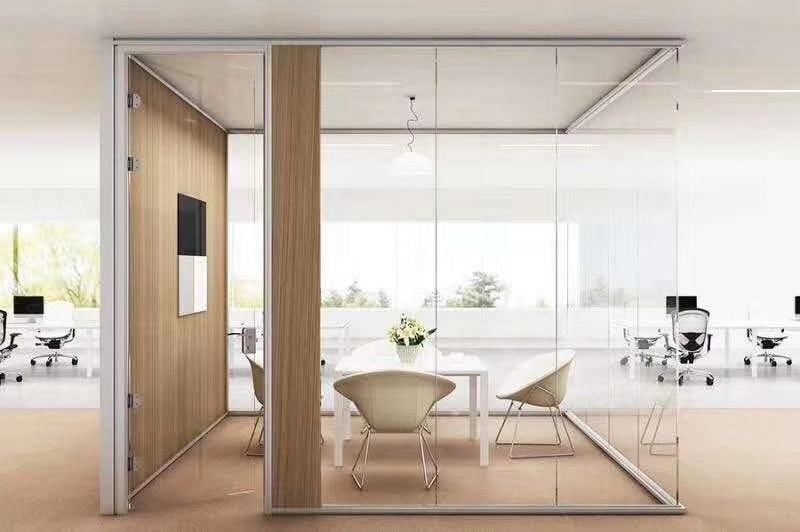 Office partition wall Double toughened glass partition meeting room high partition screen type 80