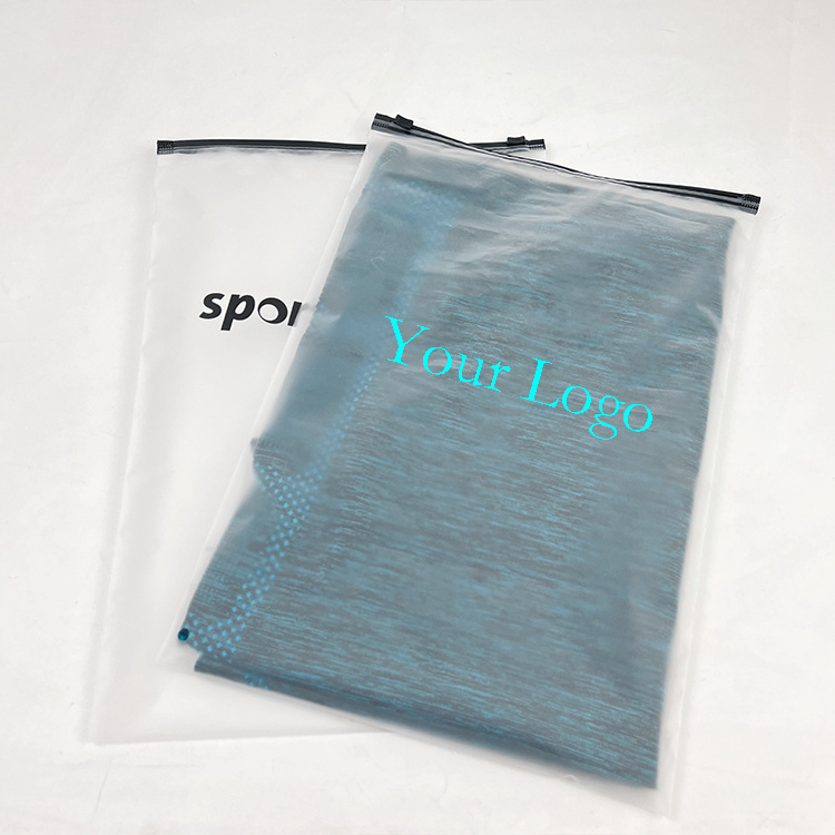 Factory Outlet Custom Waterproof Matte Frosted Plastic T Shirt Packaging Zipper Bags Shipping Bags For Clothing